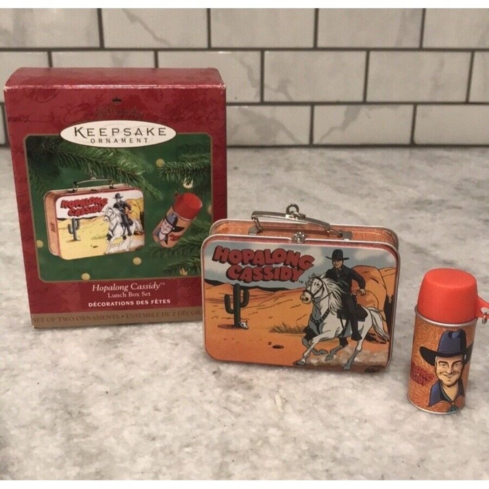 VTG Hallmark‎ Keepsake Ornament Hopalong Cassidy Mini Lunch Box and Thermos 2000